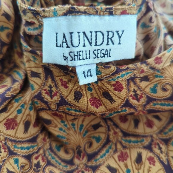 Laundry by Shelli Segal Vintage Maxi Dress Mandala print Lace up back Size 14 - Picture 11 of 16